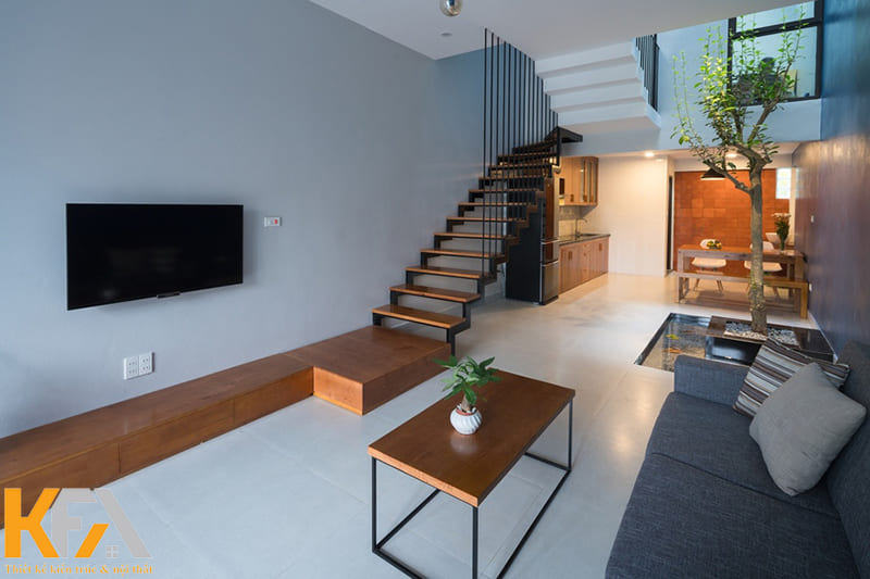 Bố trí nội thất phòng khách 5m cho nhà ống nên lựa chọn xu hướng đơn giản
