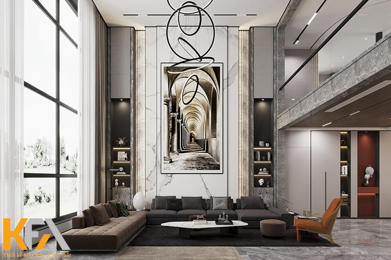Nội thất của biệt thự tông tầng chủ yếu cũng được làm từ chất liệu cao cấp