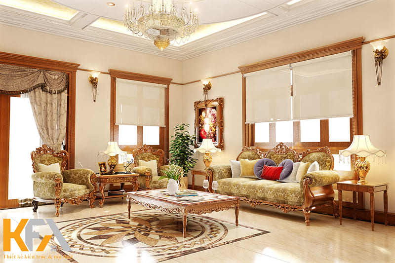 Họa tiết ánh kim mang đến cảm giác vương giả, quyền quý cho gia chủ