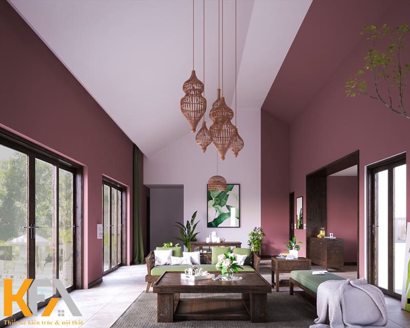 Phối hợp khéo léo giữa màu hồng tím và hồng pastel
