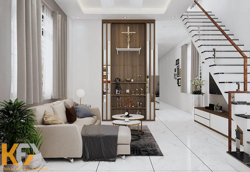 Bàn thờ treo nhỏ nhắn, gọn gàng cho gia đình theo đạo thiên chúa