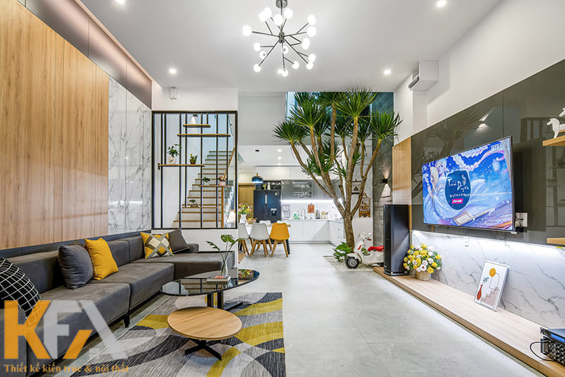 Thiết kế giếng trời mang lại cảm giác thông thoáng cho nhà ống