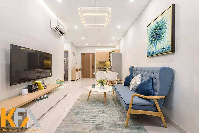 Thiết kế phòng khách liền bếp thường được áp dụng cho các mô hình nhà chung cư, nhà ống nhà phố có diện tích nhỏ