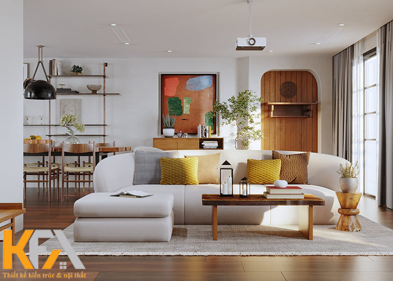 Gia chủ cũng có thể bố trí rèm cửa để điều chỉnh ánh sáng theo ý muốn của mình