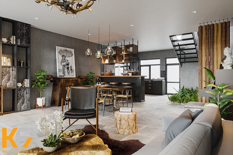 Màu xanh của cây cỏ tạo điểm nhấn cho ngôi nhà thêm sinh động