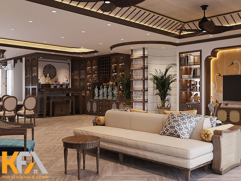 Không sử dụng vách ngăn nên tối ưu được không gian sống