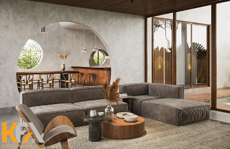 Ánh sáng tự nhiên đóng vai trò như chất xúc tác giúp vẻ đạp của phòng khách được bộc lộ một cách rõ nét nhất