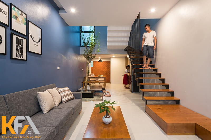 Thiết kế giếng trời càng giúp không gian thêm thông thoáng