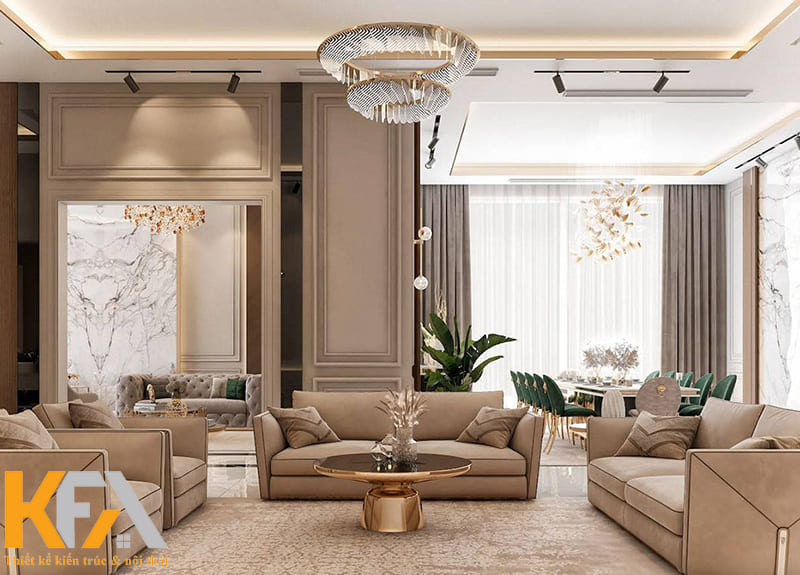 Thiết kế phòng khách luxury vạn người mê, đẹp nhất 2023