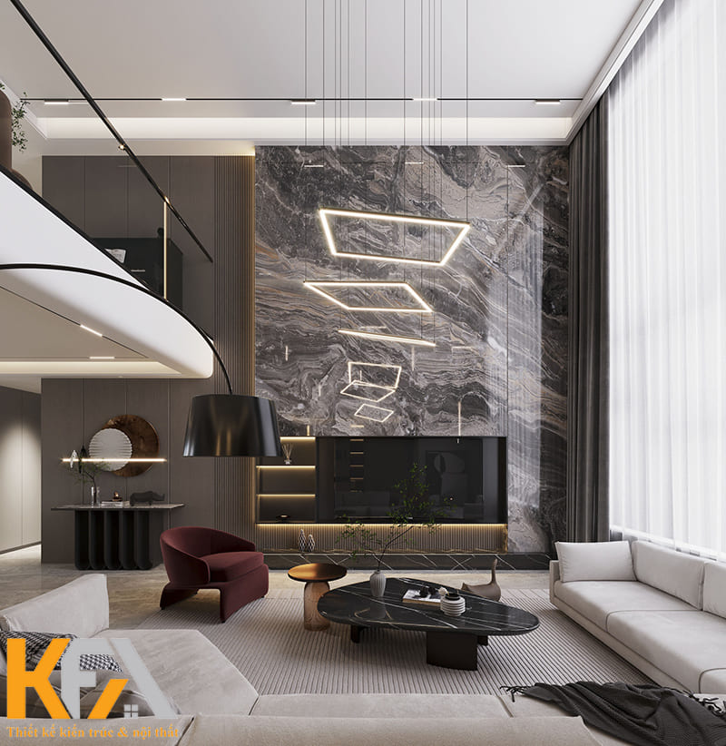 Các thiết kế phòng khách Luxury thường không bị giới về màu sắc