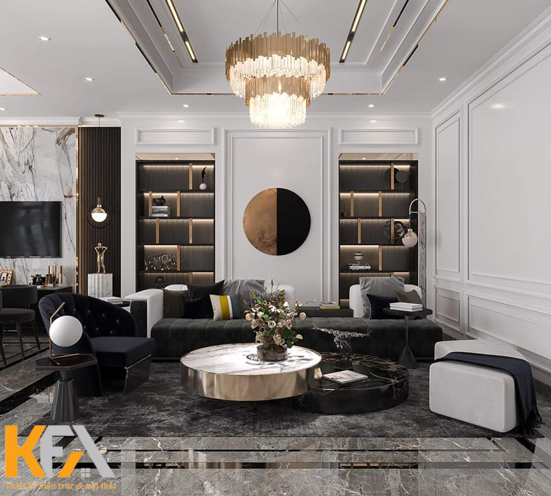 Các mẫu phòng khách cao cấp mang ý nghĩa ám chỉ đến những mẫu phòng khách với nội thất đắt đỏ