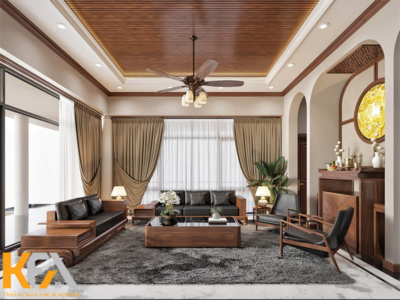 Góc thờ tự được bố trí ấm tường khoa học và không làm mất nhiều diện tích