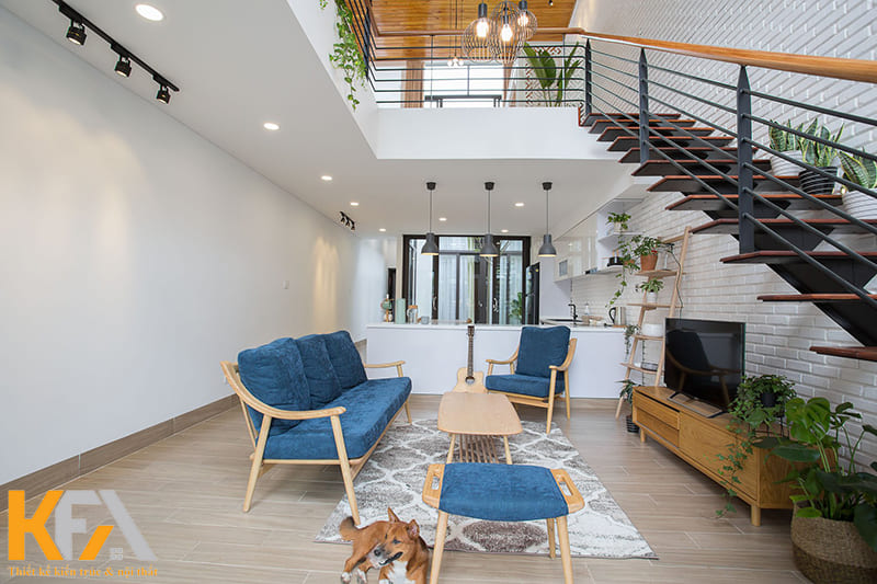 Nhà ống thông tầng phong cách Bắc Âu với gam màu trắng chủ đạo