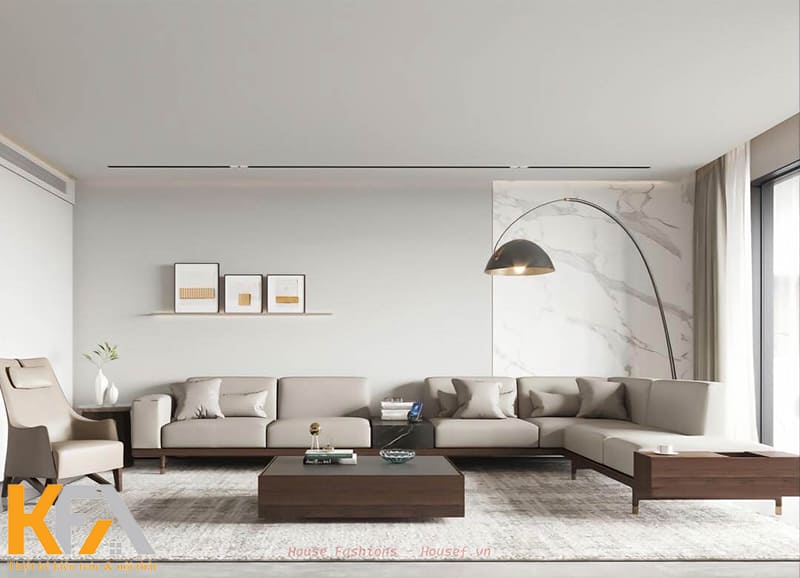 Phòng khách không sử dụng đèn trần, đèn chùm hay các loại đèn phức tạp