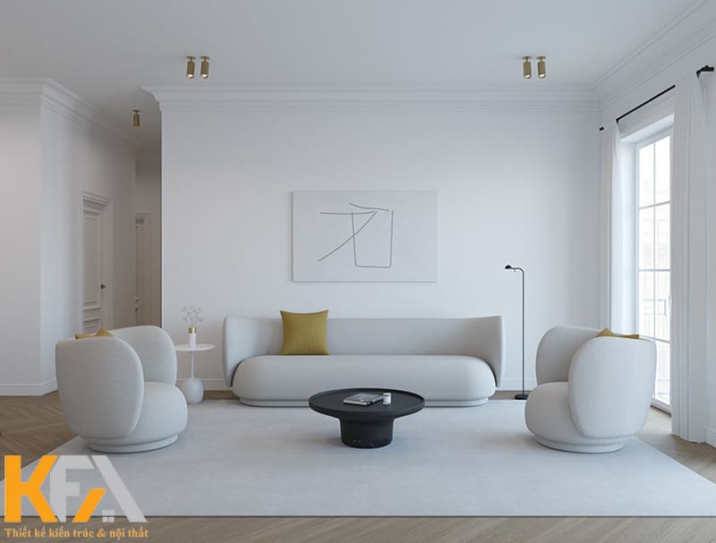 Phong cách thiết kế phòng khách tối giản là xu hướng dành cho những gia chủ yêu thích sự gọn gàng
