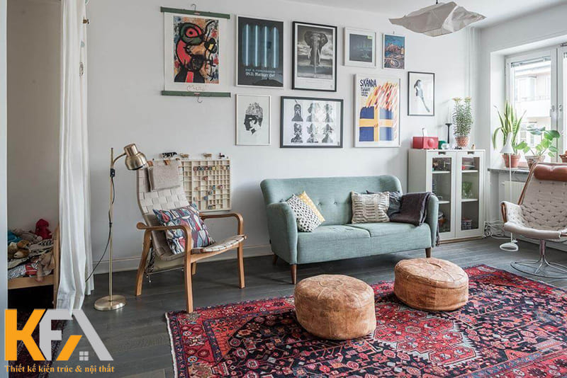 Mẫu thiết kế phòng khách vintage đẹp xao xuyến lòng người