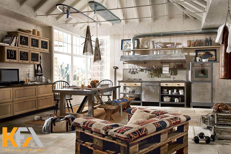 Vốn dĩ thiết kế phòng khách Vintage là một không gian mang hơi hướng hoài cổ