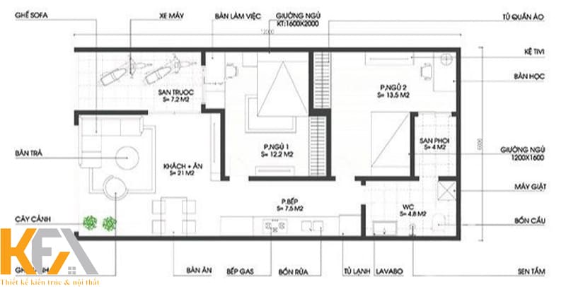 Bản vẽ chi tiết không gian nội thất trong nhà