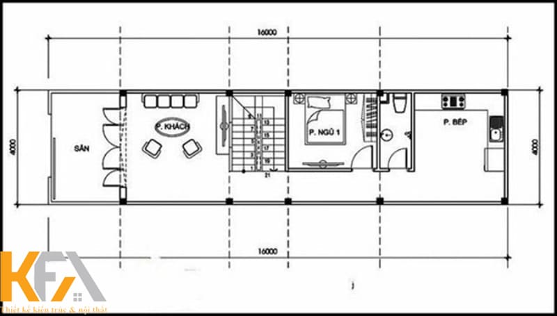 Bản vẽ thiết kế tầng 1