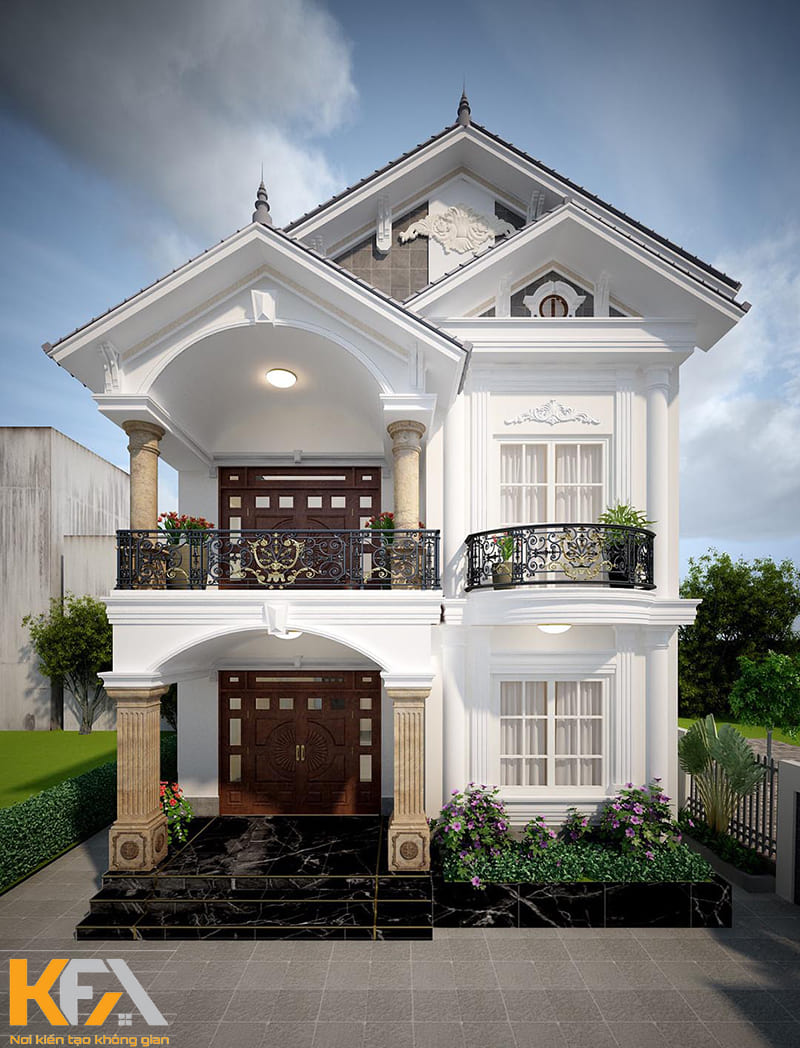 Mẫu nhà 2 tầng tân cổ điển giá 700 triệu ở nông thôn