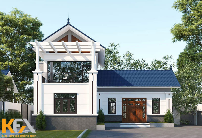 Ngôi nhà có thiết kế kiến trúc mới lạ, đan xen giữa truyền thống và hiện đại