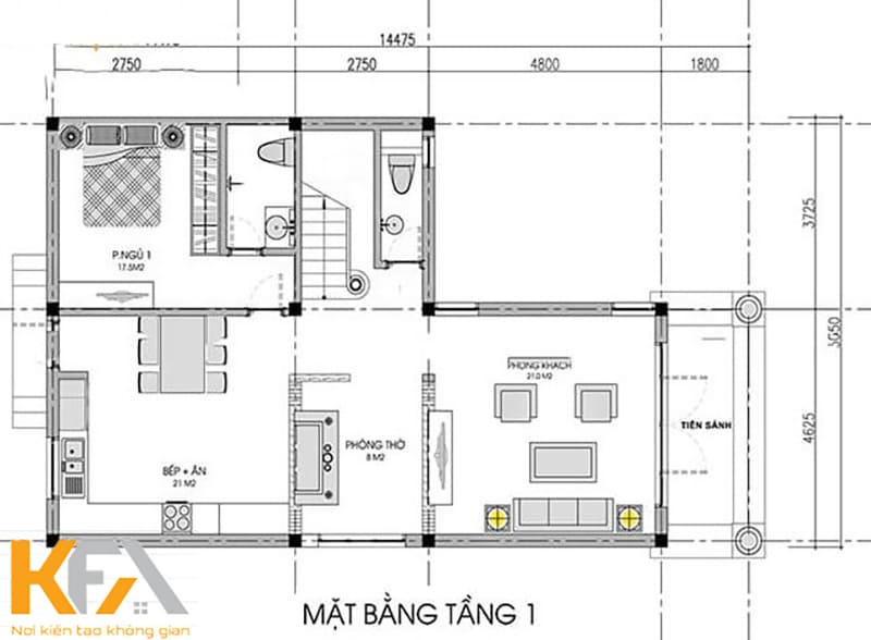 Sảnh chính được thiết kế 2 trụ cột bằng đá sang trọng, hợp phong thủy và đảm bảo thẩm mỹ