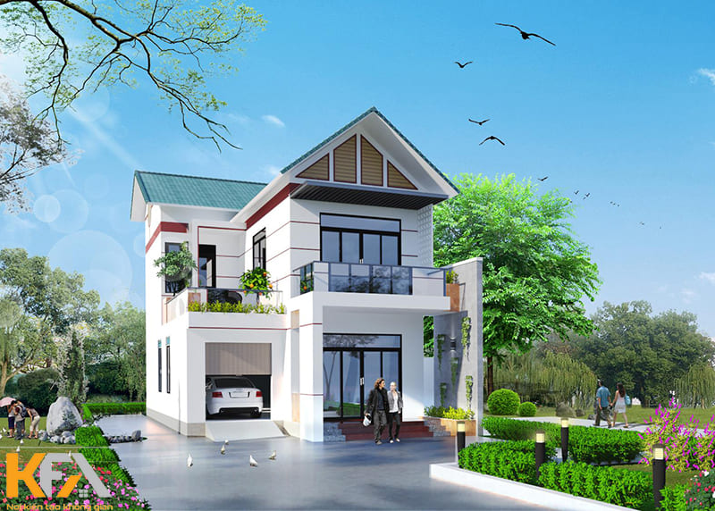 Mái Thái được thiết kế với độ dốc cao nên căn nhà có cảm giác thông thoáng hơn