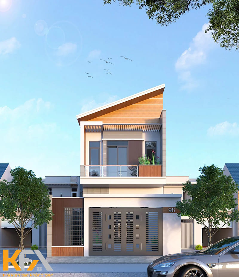 Thiết kế mái lệch độc đáo, phù hợp với thẩm mỹ của người trẻ
