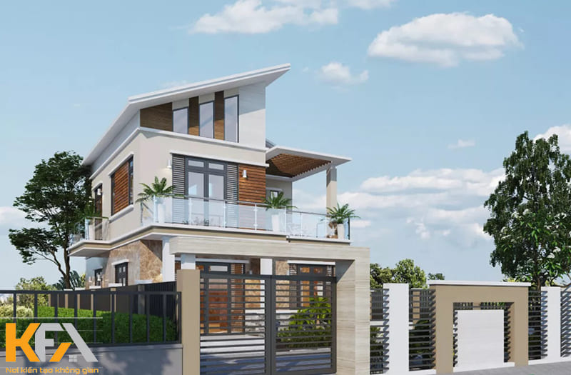 Mẫu nhà 2 tầng mái lệch giá 700 triệu được yêu thích nhất hiện nay