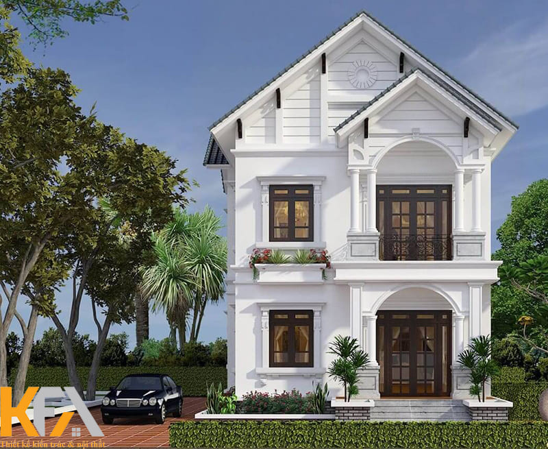 Kiểu nhà 2 tầng có vườn được xây dựng trên quỹ đất rộng