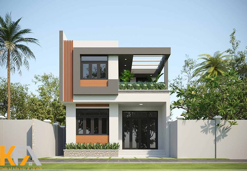 Mẫu nhà 2 tầng mái bằng 500 triệu hiện đại ở nông thôn