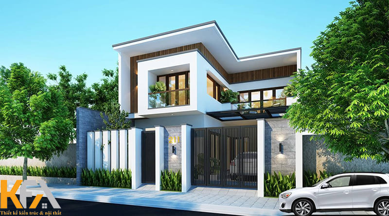 Mẫu nhà chữ L 2 tầng tối ưu chi phí nhất