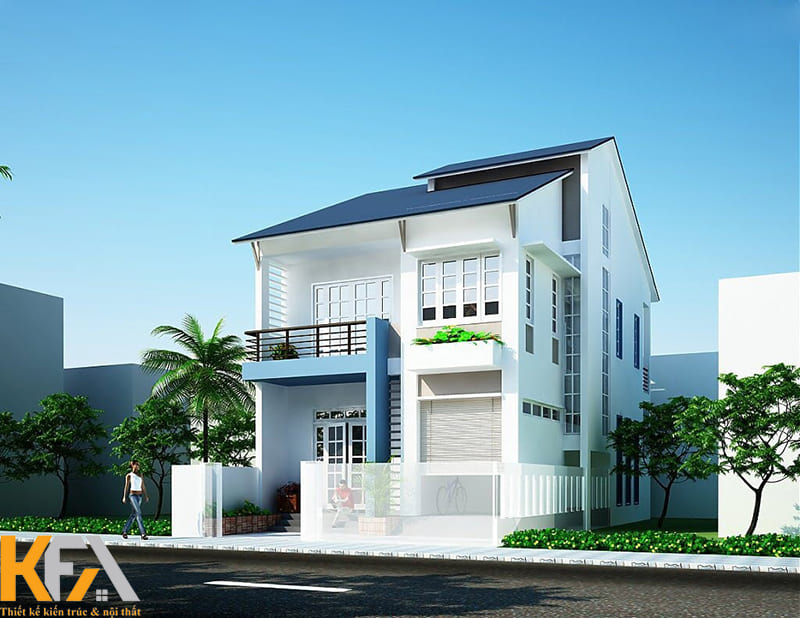 Mẫu nhà 2 tầng nông thôn 500 triệu với thiết kế mái Thái