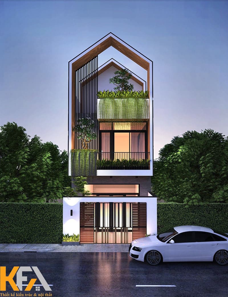 Tầng tum thường được tân dụng để làm không gian nghỉ ngơi thư giãn hoặc trồng cây xanh của gia đình