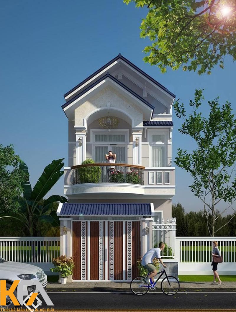 Thiết kế gác lửng kết hợp với hệ mái Thái giúp ngôi nhà "ăn gian" chiều cao một cách tinh tế
