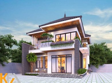 Bố trí ánh sáng tinh tế giúp căn nhà trở lên lung linh vào buổi chiều tối