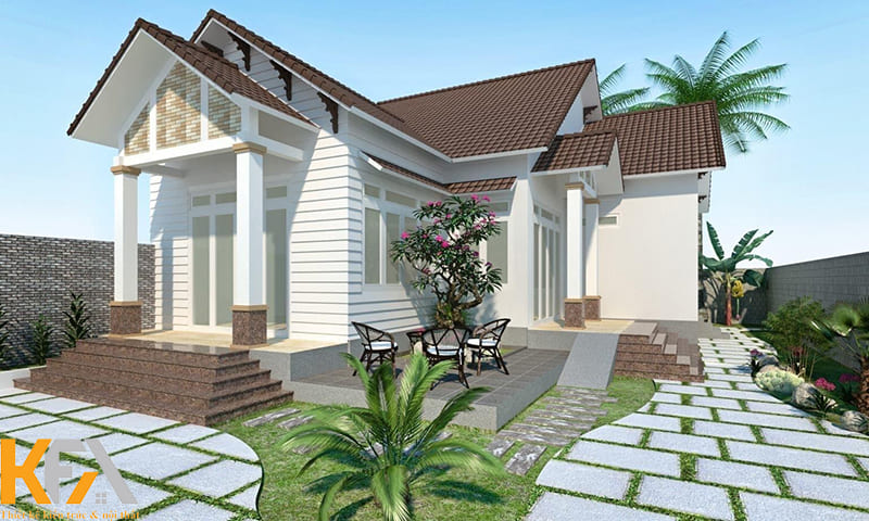 Không gian sân vườn thông thoáng giúp cuộc sống của các thành viên trở nên thư thái hơn