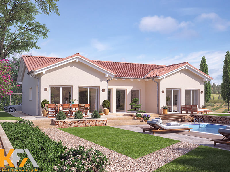 Nhà 3 gian hiện đại được thay đổi khá nhiều để phù hợp với khí hậu và cuộc sống hiện nay