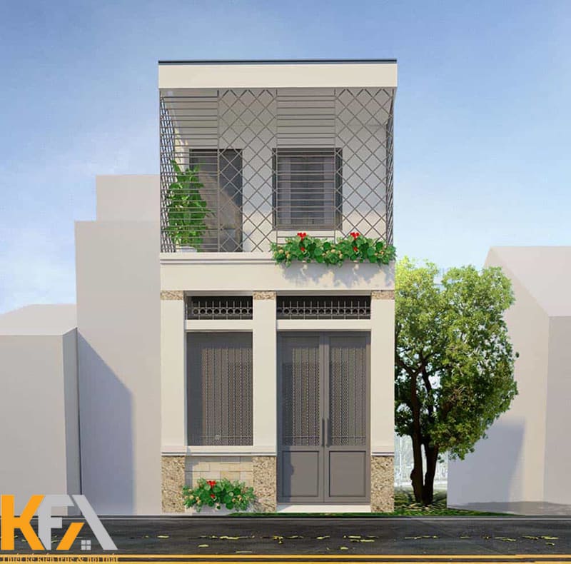 Mẫu nhfa ống 2 tầng 50m2 đơn giản, giá rẻ