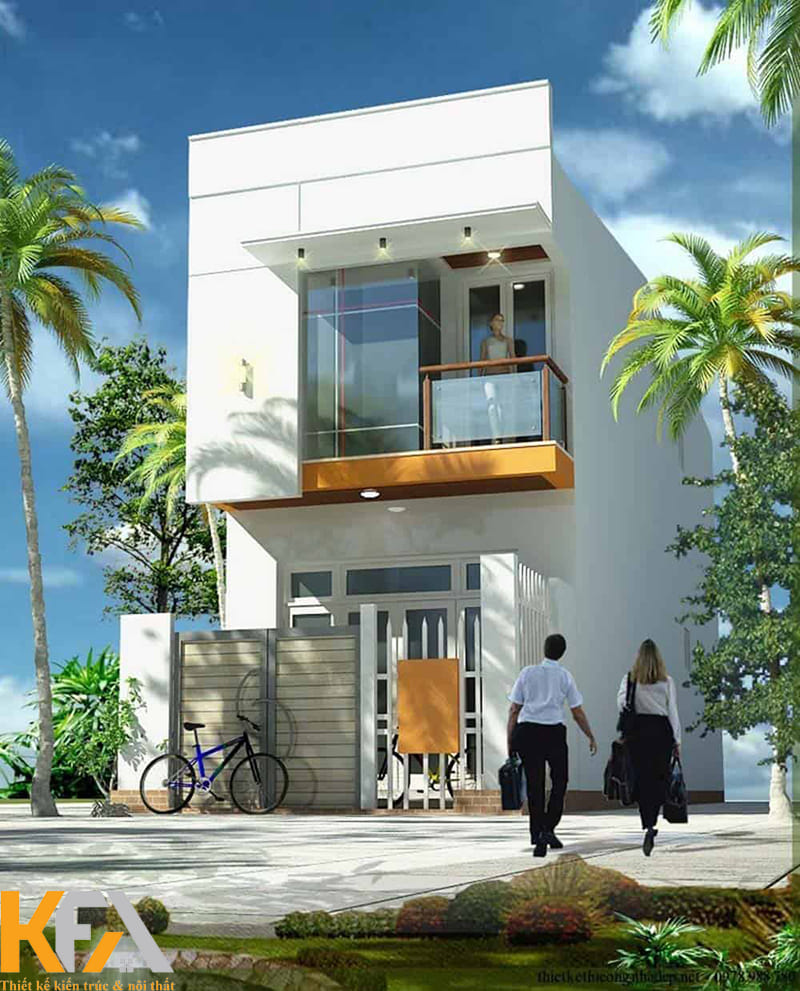 Căn nhà 2 tầng phong cách hiện đại khang trang, rộng rãi