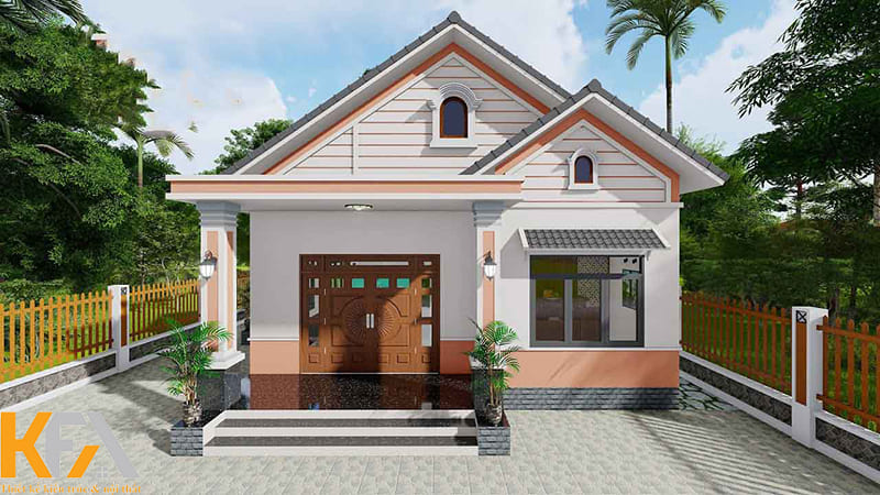 Mẫu nhà cấp 4 có gác lửng 50m2 đầy trẻ trung