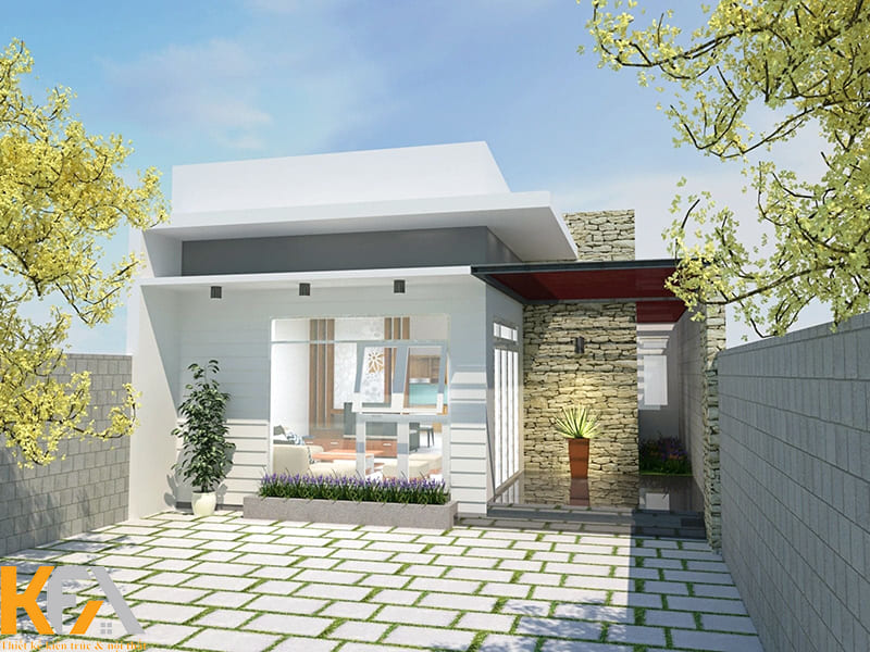 Mẫu nhà ống 1 tầng 50m2 cho gia đình ít thành viên