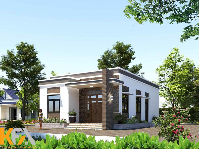 Nhà ống 1 tầng 50m2 vuông vức như một chiếc hộp