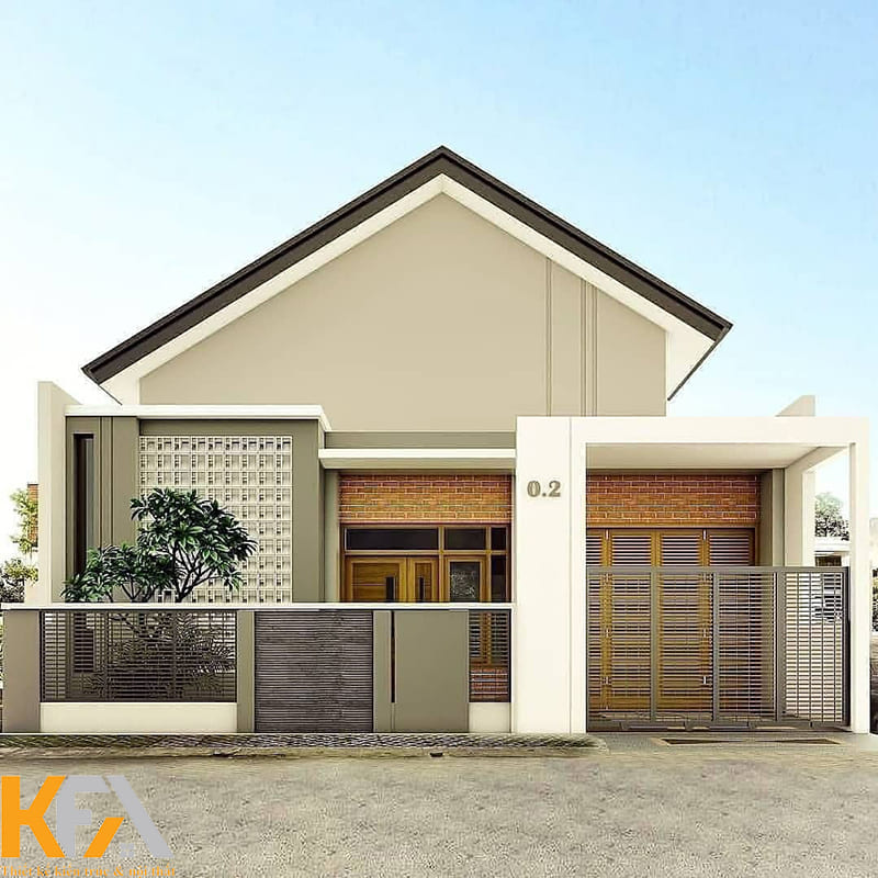 Mẫu nhà 1 tầng 2 phòng ngủ với kiến trúc độc đáo, lạ mắt
