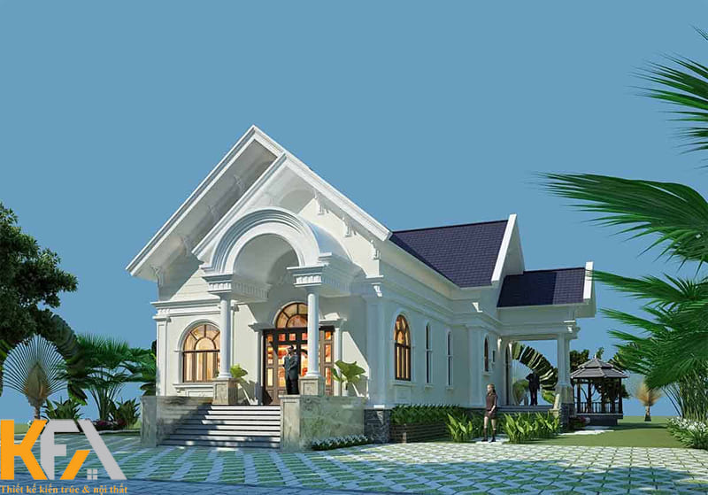 Mẫu nhà cấp 4 gác lửng mái Thái