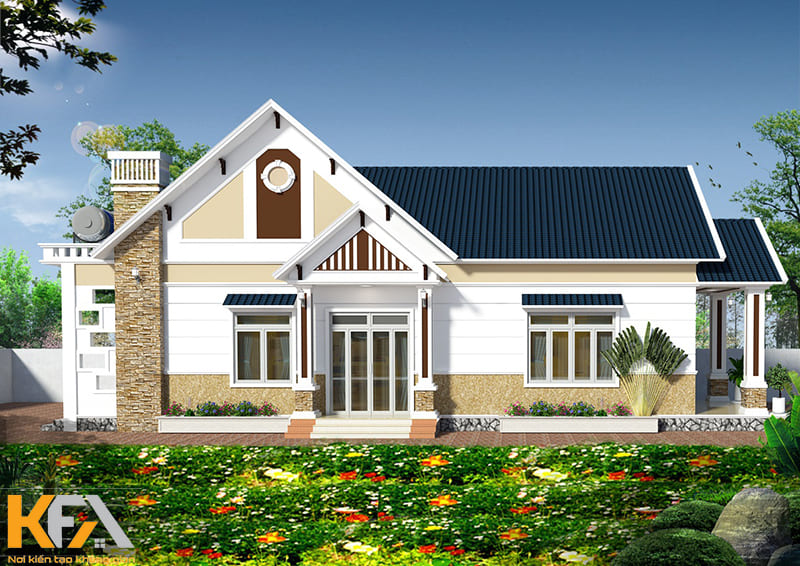 Mẫu nhà cấp 4 3 phòng ngủ này là không gian sinh sống thoải mái cho 3 thế hệ