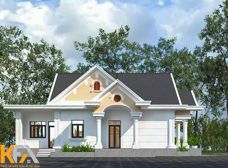 Thiết kế ngoại thất đơn giản với mái Thái "ăn gian" chiều cao cho ngôi nhà