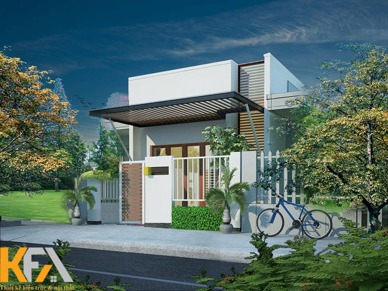 Nhà mặt phố mái bằng 3x6m hiện đại