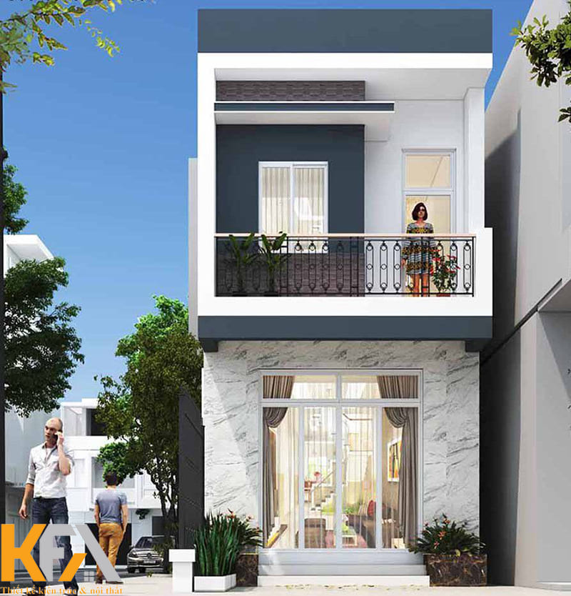 Mẫu nhà phố 2 tầng rộng 30m2 phong cách hiện đại
