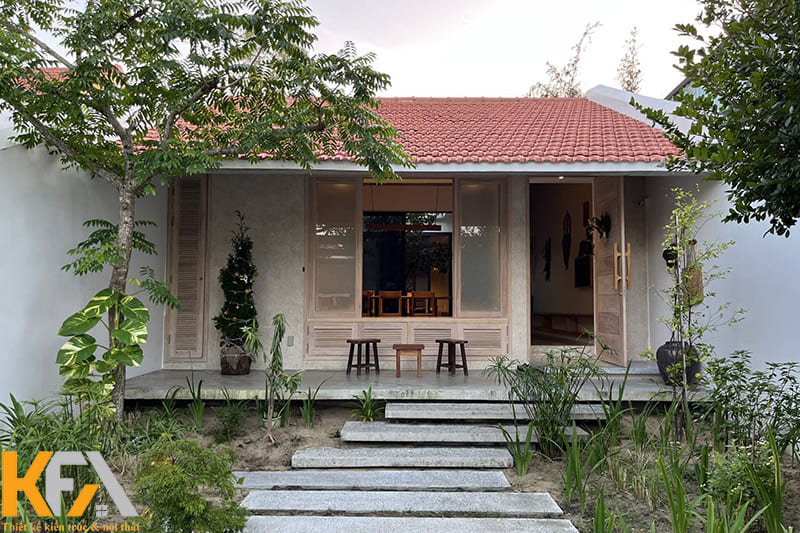 Mẫu nhà cấp 4 mái ngói đỏ truyền thống rộng 20m2 